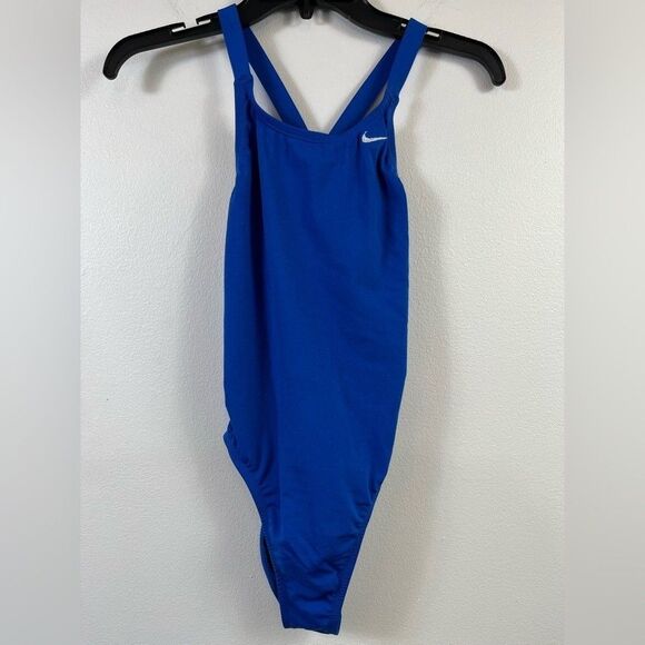 NIKE Womens Royal Blue Performance One-Piece Swimsuit Lined Hydrastrong 32 sz 6 - Picture 3 of 14